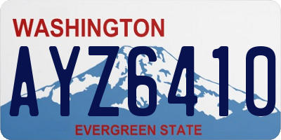 WA license plate AYZ6410