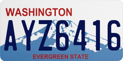 WA license plate AYZ6416