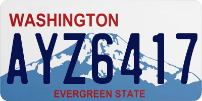 WA license plate AYZ6417