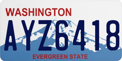 WA license plate AYZ6418