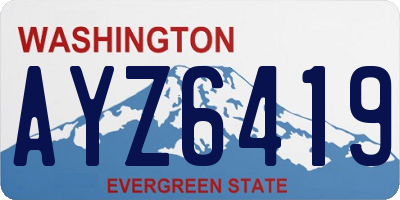 WA license plate AYZ6419