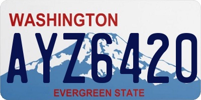 WA license plate AYZ6420