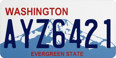 WA license plate AYZ6421