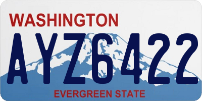 WA license plate AYZ6422