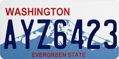 WA license plate AYZ6423