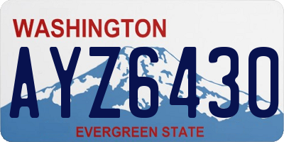 WA license plate AYZ6430