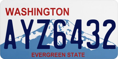 WA license plate AYZ6432