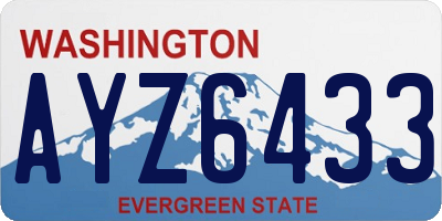 WA license plate AYZ6433