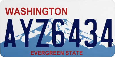 WA license plate AYZ6434