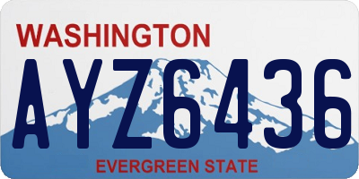 WA license plate AYZ6436