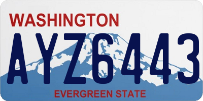 WA license plate AYZ6443