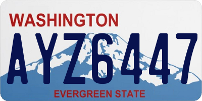 WA license plate AYZ6447