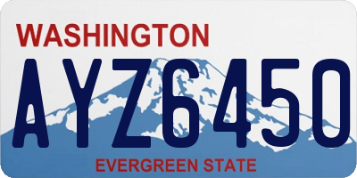 WA license plate AYZ6450