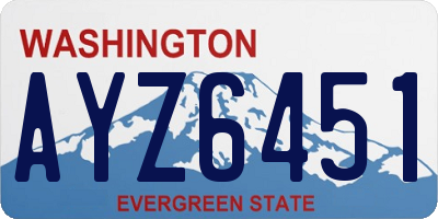 WA license plate AYZ6451