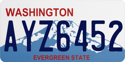 WA license plate AYZ6452