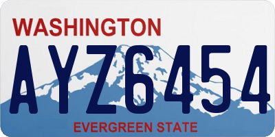 WA license plate AYZ6454