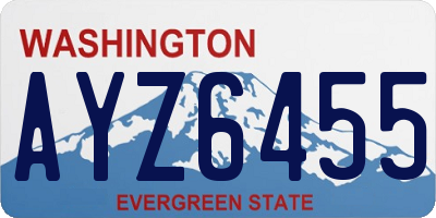 WA license plate AYZ6455