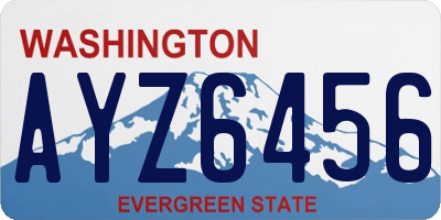 WA license plate AYZ6456