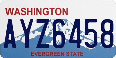 WA license plate AYZ6458