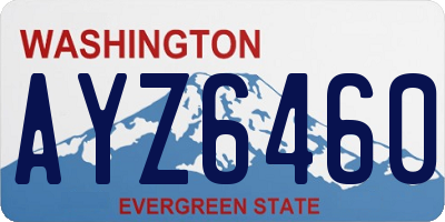 WA license plate AYZ6460