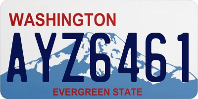 WA license plate AYZ6461