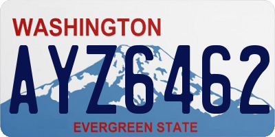 WA license plate AYZ6462