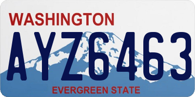 WA license plate AYZ6463