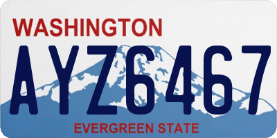 WA license plate AYZ6467