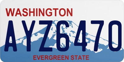 WA license plate AYZ6470