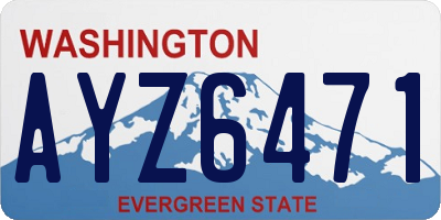 WA license plate AYZ6471