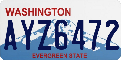 WA license plate AYZ6472