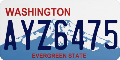 WA license plate AYZ6475