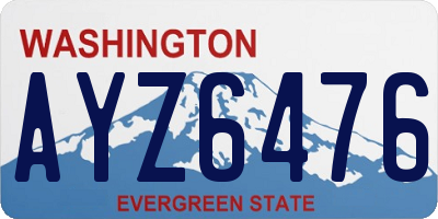 WA license plate AYZ6476