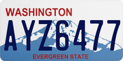 WA license plate AYZ6477