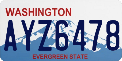 WA license plate AYZ6478