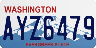 WA license plate AYZ6479