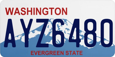 WA license plate AYZ6480