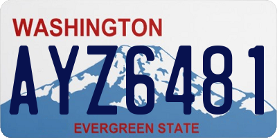 WA license plate AYZ6481