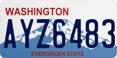 WA license plate AYZ6483