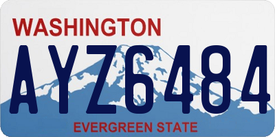 WA license plate AYZ6484