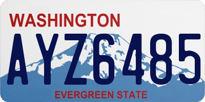 WA license plate AYZ6485