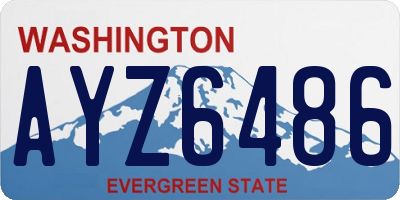 WA license plate AYZ6486