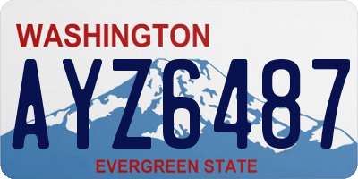 WA license plate AYZ6487