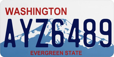 WA license plate AYZ6489