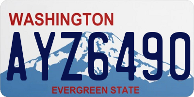 WA license plate AYZ6490