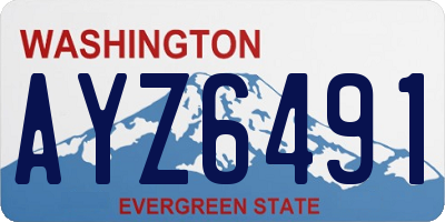 WA license plate AYZ6491