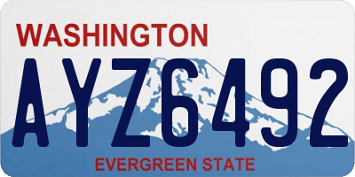 WA license plate AYZ6492