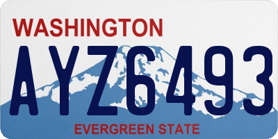 WA license plate AYZ6493