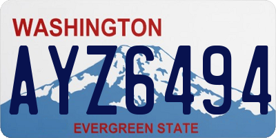 WA license plate AYZ6494