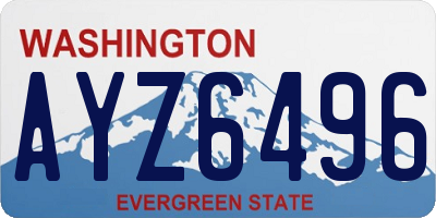 WA license plate AYZ6496